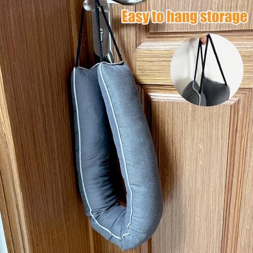 Door Draft Stopper with Weighted Design 34 Inch Heavy Duty Gray