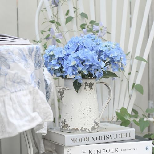 Vintage Metal Milk Jug Vase Shabby Chic Decor