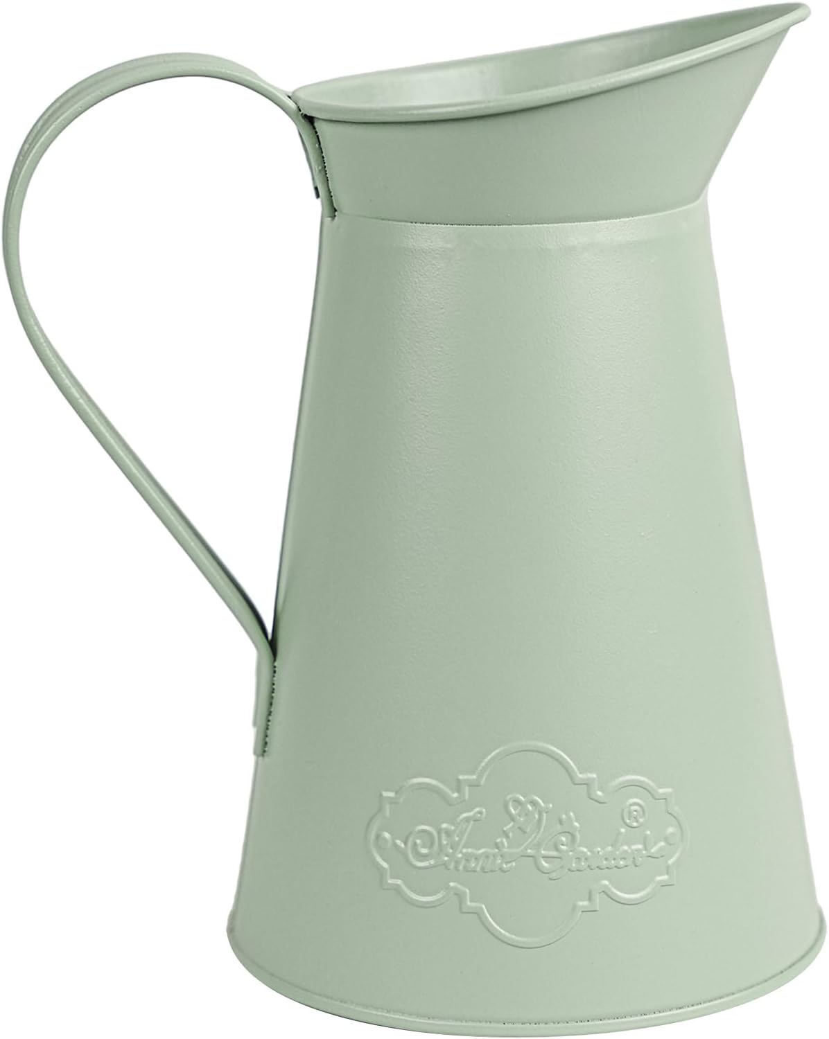 Rustic Metal Farmhouse Flower Vase in Green