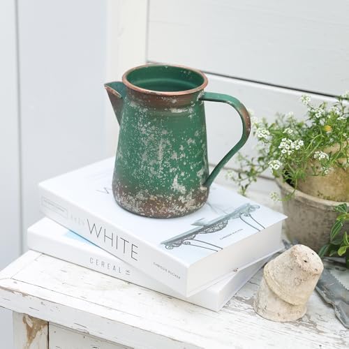 Vintage Metal Milk Jug Vase for Home Decor