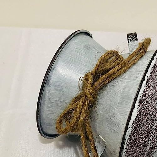 Rustic Metal Jug Vase with Handle Country Decor Shabby Chic Farmhouse