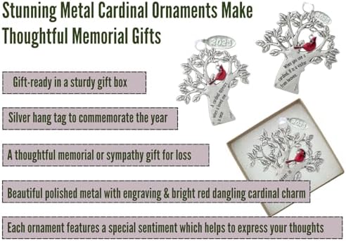 Memorial Ornament with Cardinal Symbol - Sympathy Gift for Men or Women
