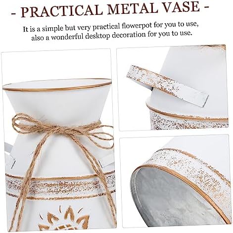 Retro Metal Flower Bucket Vase for Home and Garden