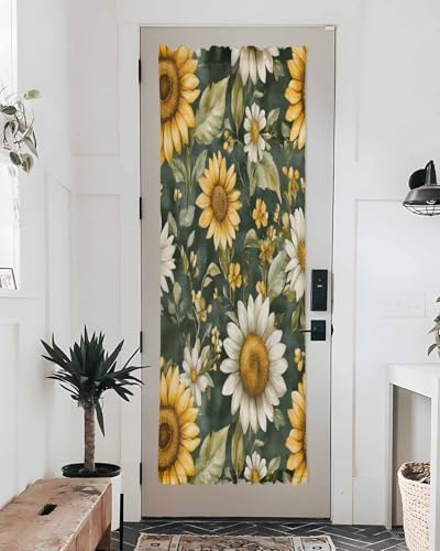 PANJINEXT Door Curtains 54x72 Sheer Thermal Insulated Rod Pocket Drapes with Tiebacks for French Doors