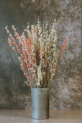 Rustic Tin Vase with Corrugated Sides 45x75