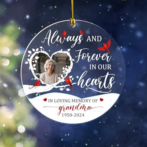 Personalized Memorial Christmas Ornament with Photo and Name