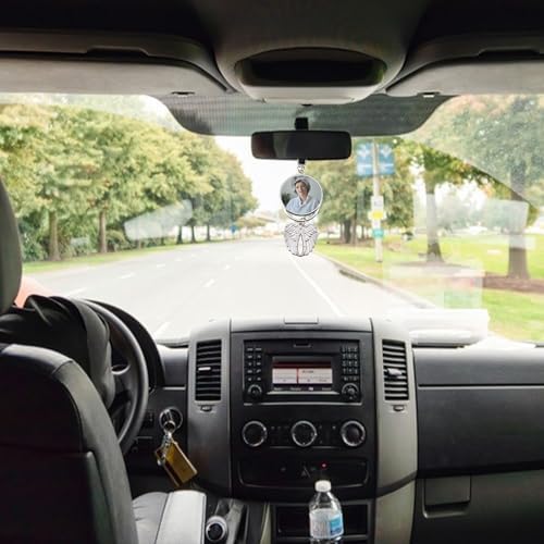 Custom Double Side Photo Car View Mirror Pendant for Memorial Gifts