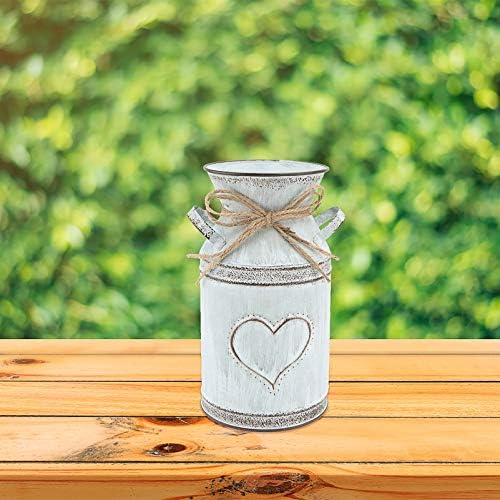 IMIKEYA Vintage Metal Flower Vase for Rustic Home Decor