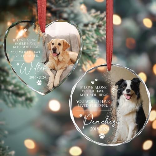 Custom Personalized Dog Memorial Ornament Forever Loved Pet Loss Keepsake