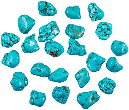 SUNYIK Pack of 2 Green Howlite Fluorite Tumbled Stones