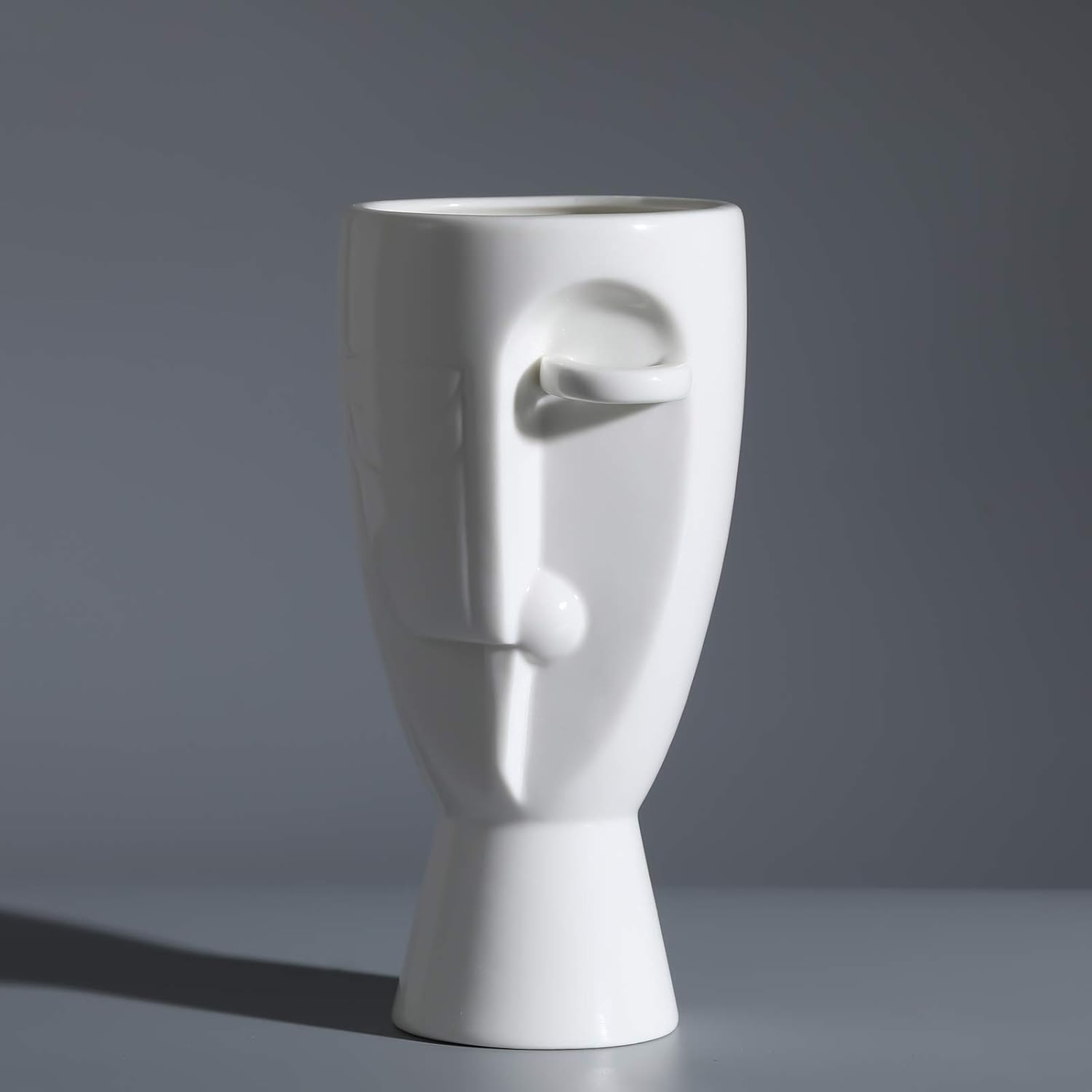 Face Art Ceramic Vases with Creative Floral Designs