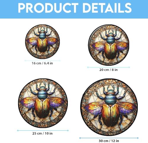 Custom Art Beetle Stained Glass Window Hanging