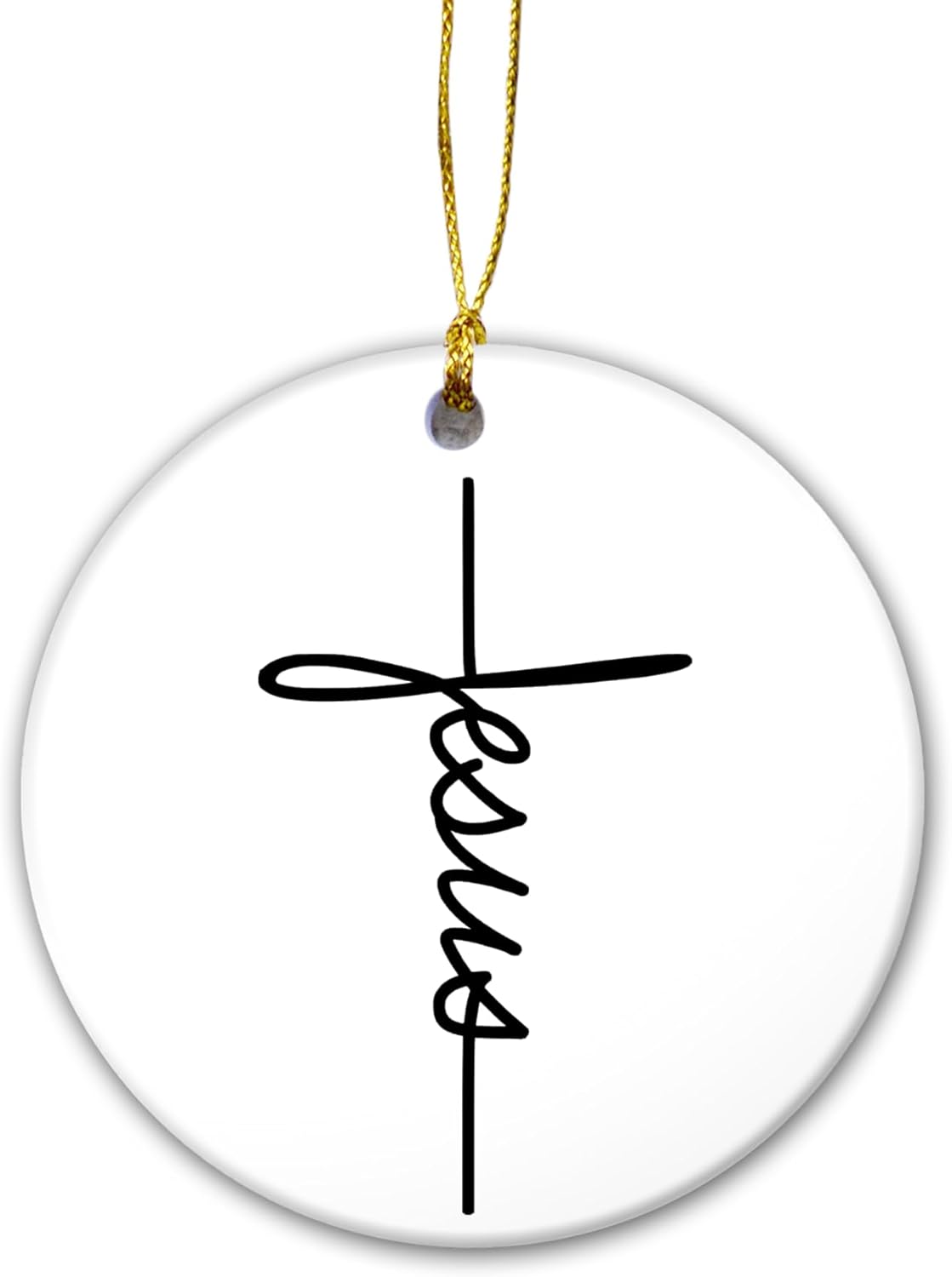 Jesus Christmas Ornament Christ Cross Decor Holiday Faith Gift