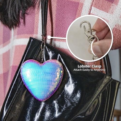 2 Pack Heart-Shaped Mirror Disco Ball Decor