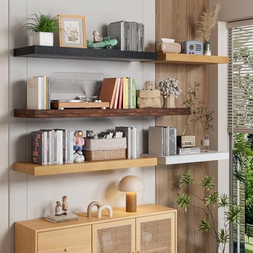 48W x 12D Floating Shelf Set of 2 Rustic Brown
