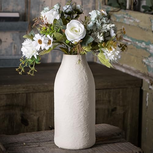 Banllis Large Textured Ceramic Vase for Modern Farmhouse Decor