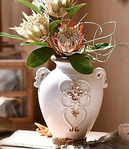 White Vintage Ceramic Vase - 67 Inch Height