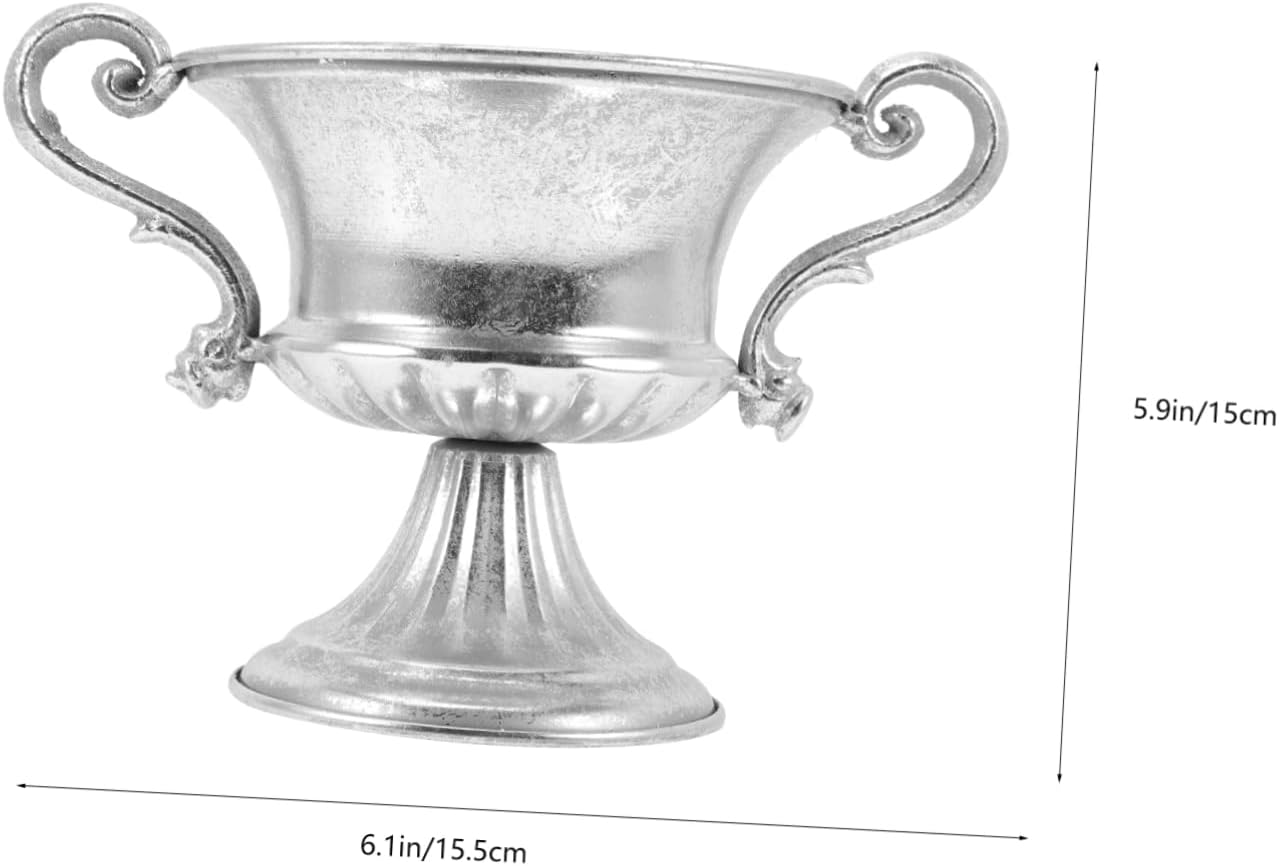 Yardwe Vintage Flower Vase with Gold Base Decorative Urn