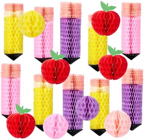 18 Pcs Pencil Apple Hanging Decorations Set