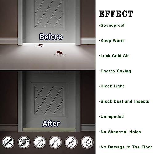 Yingd Door Draft Stopper with Brush 39 Inch Rubber Door Sweep
