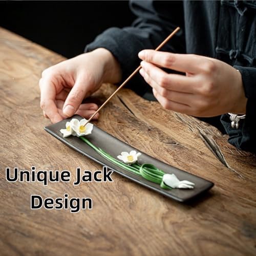 Ceramic Incense Holder with Peony Design Pink