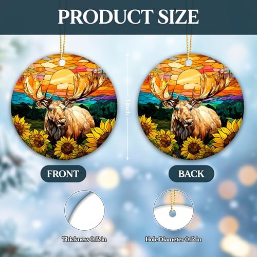 Stained Glass Moose Christmas Ornament for Kids and Animal Lovers