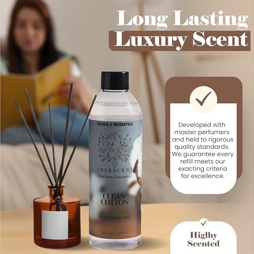 Clean Cotton Aberscent Premium Reed Diffuser Oil Refill 85 Fl Oz