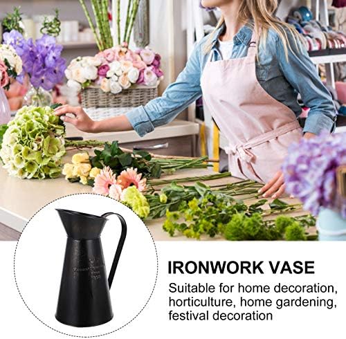 Black Metal Vase Rustic Farmhouse Decor