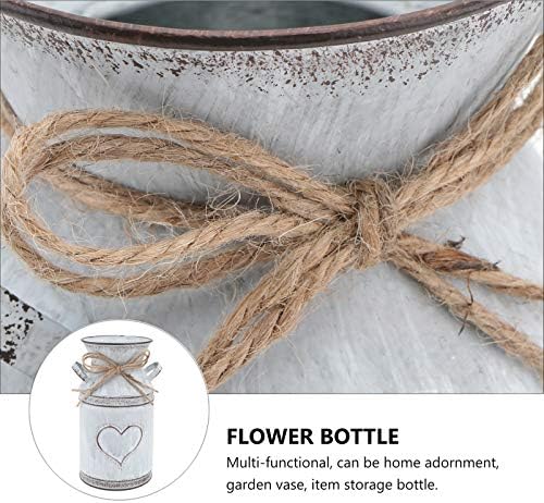 IMIKEYA Vintage Metal Flower Vase for Rustic Home Decor