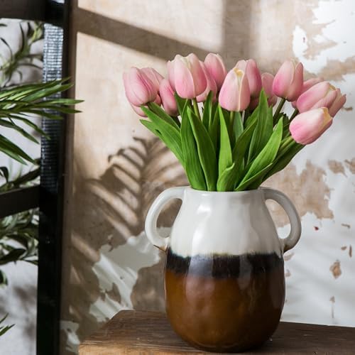 Sowlvenco Ceramic Vase with 2 Handles 7 Inch Gradient