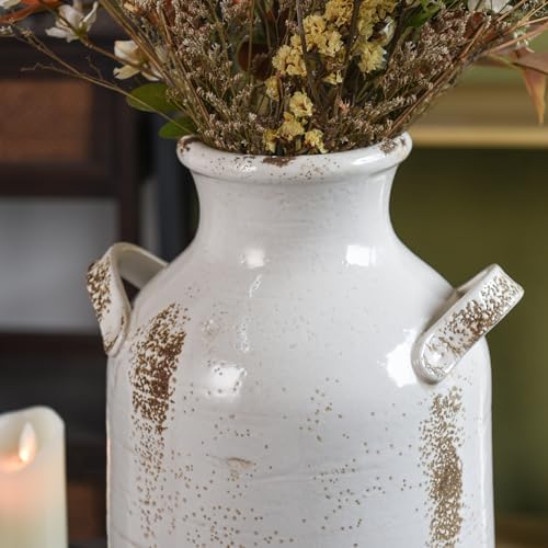 Quoowiit Ceramic Rustic Farmhouse Vase 14 Inch