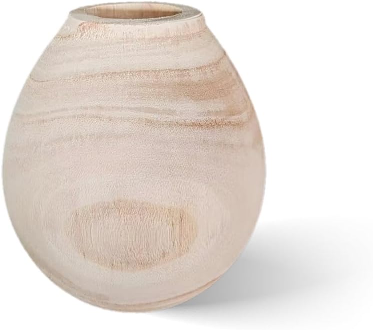 WEIDUOFUN Natural Wood Flower Vase Decorative Urn Planter Pitcher for Home Wedding Cafe