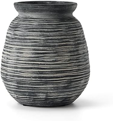 SIDUCAL Ceramic Rustic Farmhouse Vase 73 Inch Black