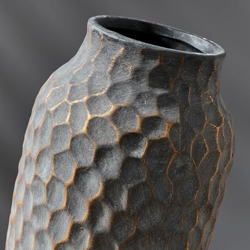 125 Inch Ceramic Rustic Antique Vase with Bronze Finish