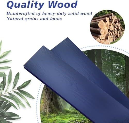 Floating Shelves for Home Decor 236 Inch Natural Wood Rustic Shelf Set of 2 Navy Blue