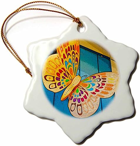 3dRose Vibrant Wooden Butterfly Door Ornament 3-Inch