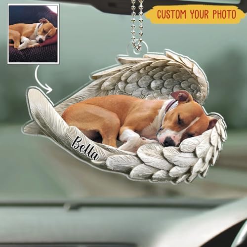 Pawsionate Angel Wings Personalized Car Ornament