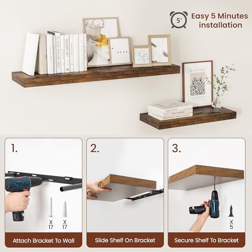 Vivelove 24 x 12 Floating Shelves Set Of 2