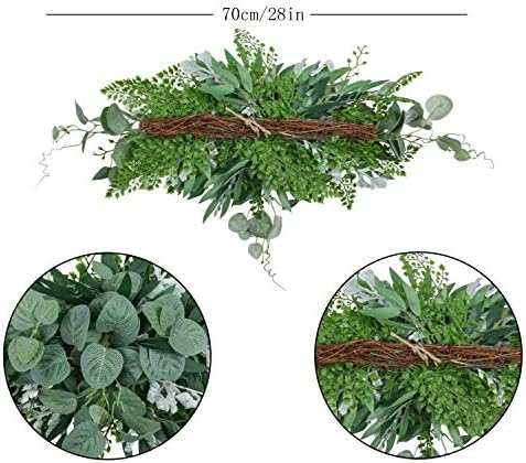 Greenery Swag Artificial Front Door Wreath Eucalyptus Leaves Garland for Home Wedding Decor