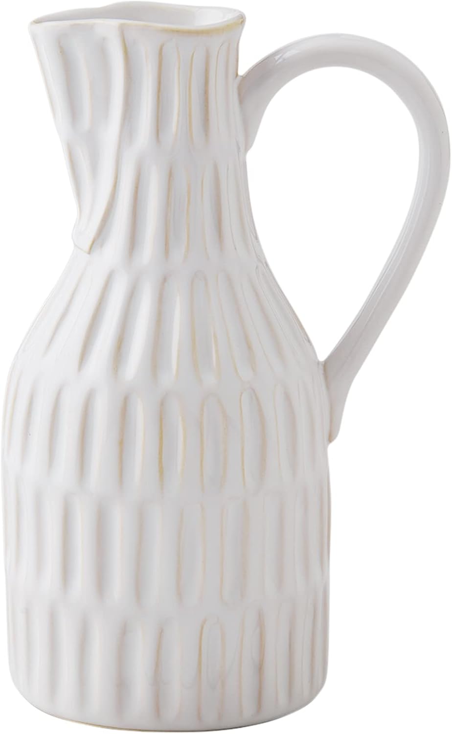 Mud Pie Cream Stoneware Jug Bud Vase Large