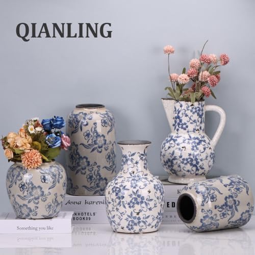Chinoiserie Decor Blue and White Pitcher