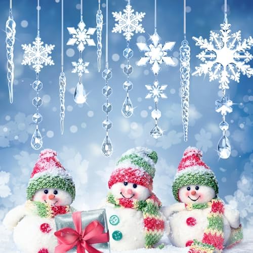 20 Pack Crystal Christmas Ornaments for Tree Decorations