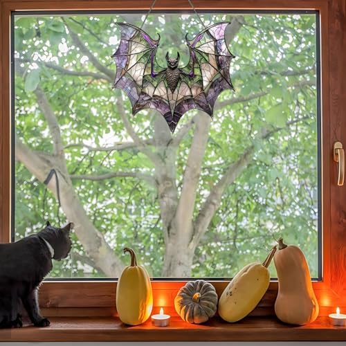 Stained Acrylic Bat Window Hanging Decor