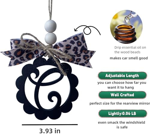Leopard Pattern Rear View Mirror Hanging Ornament for Women