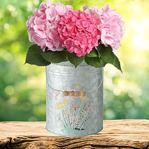 Creamery Vase in Grey Zinc with Meadow Flower Design