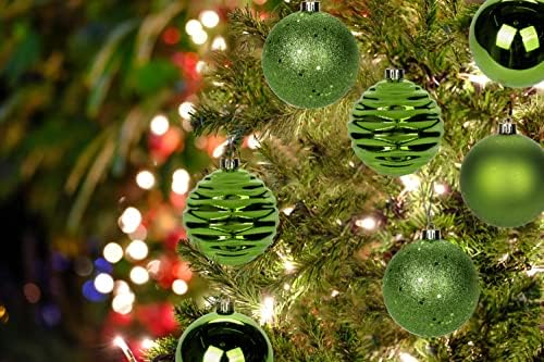 Hollyone 315 Inch Green Christmas Ball Ornaments 12Pcs Set