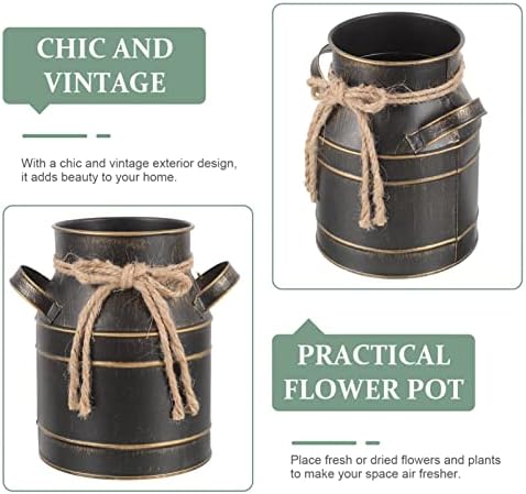 Rustic Galvanized Milk Jug Vase for Home Decor