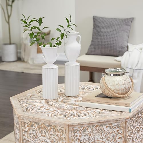 Deco 79 Porcelain Vase Set of 2 Greek Inspired White