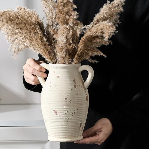 Large Ceramic Rustic Vase with 2 Handles 98 Inch
