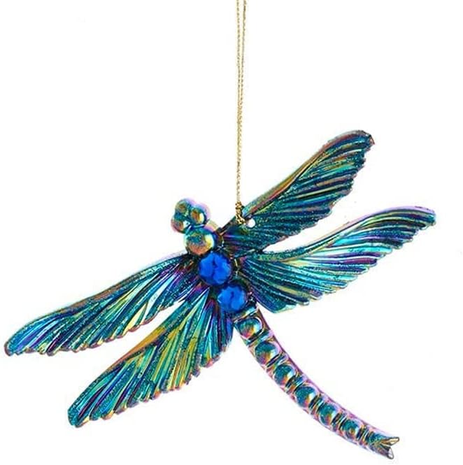 Kurt S Adler Peacock Dragonfly Butterfly Ornaments Set of 2